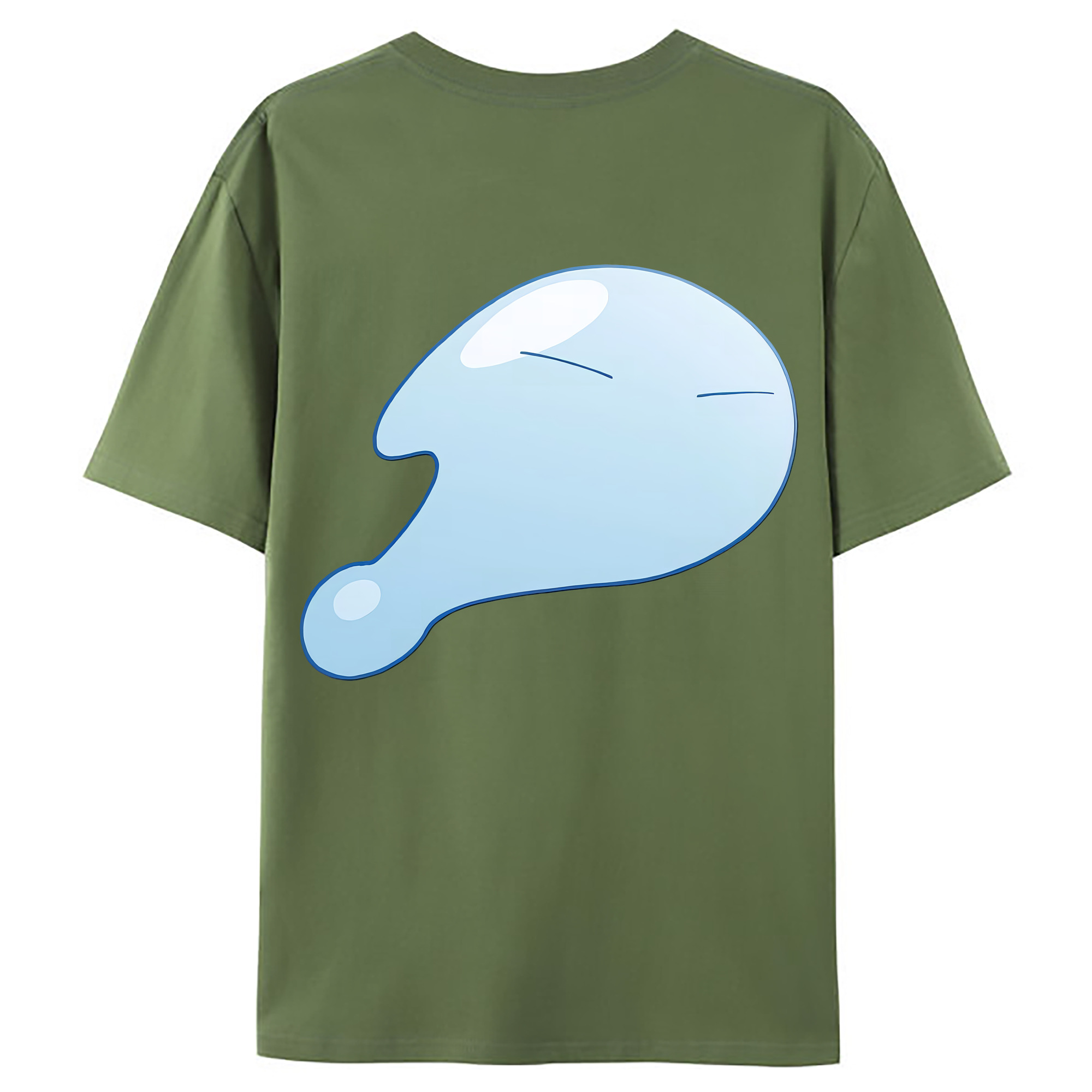 （画像用） 転スラ Regarding Reincarnated to Slime 綿100％ メンズ半袖Tシャツ（バックプリント） 通気性